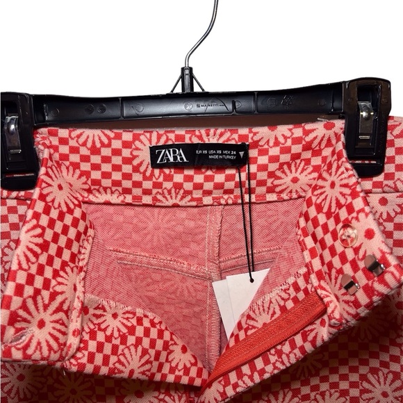 Zara Y2K Retro Knit Floral jacquard Flare Bell Bottom Pants Groovy Boho Size: XS - Picture 5 of 7